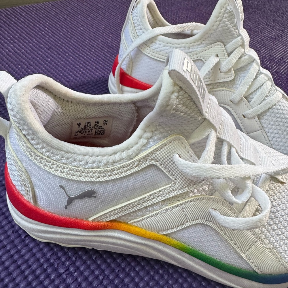 Puma White Pride Sneakers Low-Top Mesh KIDS - Picture 4 of 4